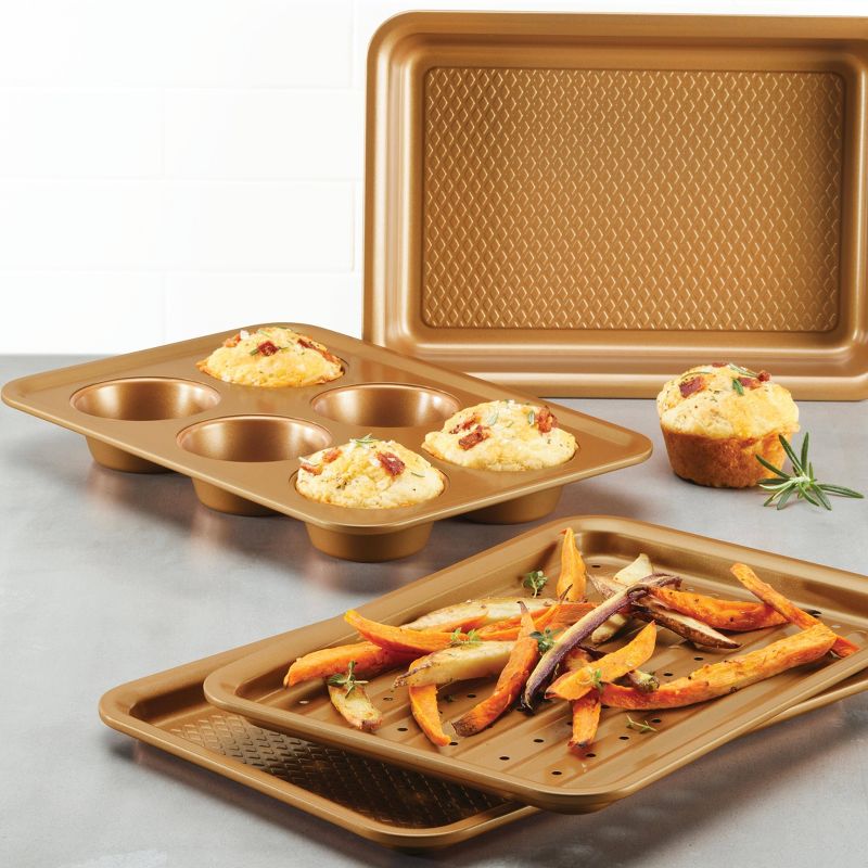 Ayesha Curry 4pc Copper Toaster Oven Bakeware Set, 2 of 11