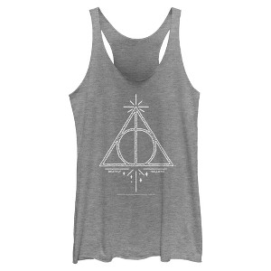 Women's Harry Potter Deathly Hallows Symbol Racerback Tank Top - 1 of 4