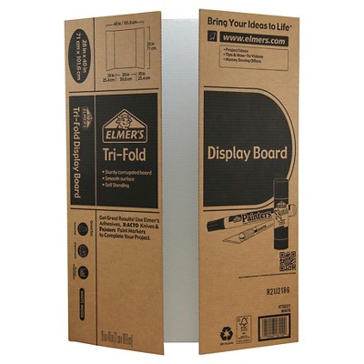 Staples Tri-Fold Poster Board, 4' x 3', Black/White (27135)