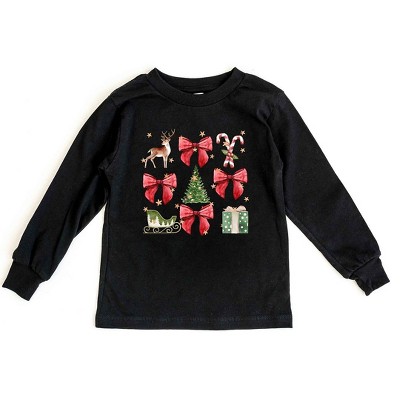 The Juniper Shop Coquette Christmas Collage Toddler Long Sleeve Tee