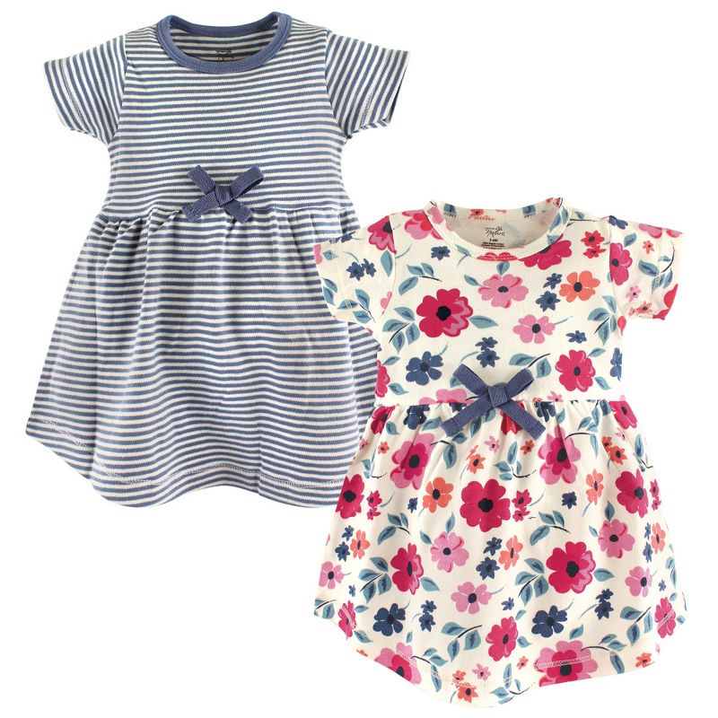 Touched by Nature Baby and Toddler Girl Organic Cotton Short-Sleeve Dresses 2pk, Garden Floral, 1 of 3