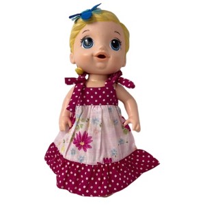 Doll Clothes Superstore Pink Sundress Fits 12 Inch Baby Alive And Little Baby Dolls - 1 of 4
