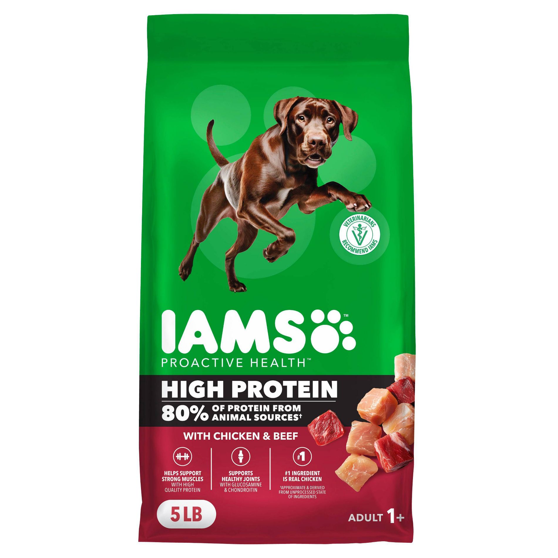 IAMS Proactive Health High Protein Plus Chicken and Beef Adult Dry Dog Food - 5lbs
