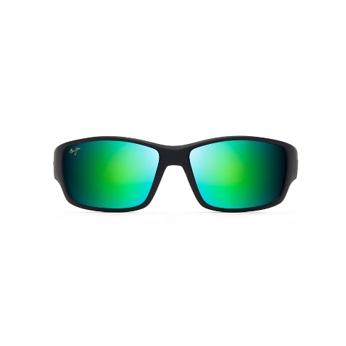 Maui Jim Local Kine Wrap Sunglasses Green Lenses With Black Frame Target