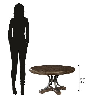 Transitional Oval Lift-Top Coffee Table with Storage in Brown