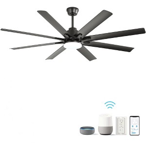 Wanze of Ocean 66in. LED Indoor Black Smart Ceiling Fan with App&Remote Control and 3 Colors Adjustable - 1 of 4