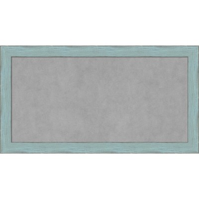 Sky Blue Rustic Framed Magnetic Board with Steel Surface