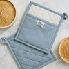 Design Imports Chino Potholder Set/2, Dusty Blue - 3 of 4