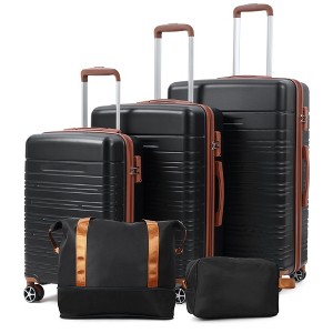 5-Piece Lightweight Luggage Set - Spinner Wheel Carry-On Suitcases & Duffel Bag with TSA Locks, ABS Hard shell, Women's Travel Set - 1 of 4