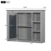 ALEXOUN 35'' x 27.5'' Wall Mounted Bathroom Mirror and Storage, Modern Bathroom Mirror with Wall Cabinet, Mirror Cabinet with 6 Open Shelves - 3 of 4