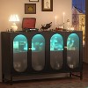 Besiost 47-In Accent Bar Cabinet with Charging Station, Kitchen Buffet Sideboard with LED Light - 4 of 4