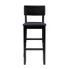 Linon 29" Torino Padded Seat Faux Leather Contemporary Barstool Hardwood/Black: Vinyl Upholstery, Wood Legs, Foam Fill - 2 of 4