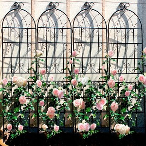 MAYEERTY 4 Pack Metal Garden Trellis 71 x 19.7 Inch Rustproof Climbing Plants Support Black Outdoor Flower - 1 of 4