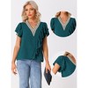 Allegra K Women's Ruffle Short Sleeve V Neck Casual Blouse - 2 of 4