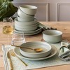 over&back 12pc Rimmed Hand-Finished Stoneware Dinnerware Set Semi-Matte - 2 of 4