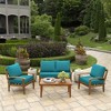 ARDEN Outdoor Loveseat Cushion Set, 48 x 24, Rain-Proof, Fade Resistant, Cushion Set for Couch, Bench, and Swing Lake Blue Leala - 3 of 4