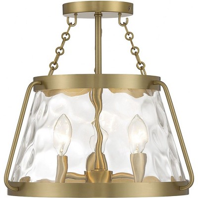 Savoy House Crawford 3 - Light Semi-Flush Mount in  Warm Brass