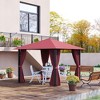 Outsunny 9.7' x 9.7' Patio Gazebo Aluminum Frame Outdoor Canopy Shelter with Sidewalls, Vented Roof for Garden, Lawn, Backyard, and Deck, Wine Red - 3 of 4