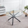 NicBex Space Saving Round Glass Dining Table with Cross Metal Legs,Modern Kitchen Table Bar Table,Dining Room Furniture - 4 of 4