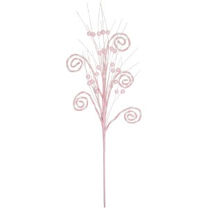 Northlight 29" Pink and White Candy Cane Swirls Christmas Spray - 1 of 4