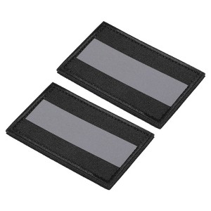 Unique Bargains Cotton Reflective Hook and Loop Fastener Patches 2" x 3" 2 Pcs Black - 1 of 4