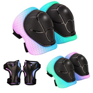 Evita Kids Protective Gear Set - Knee Pads Elbow Pads with Wrist Guards for Ages 3-12 - 1 of 4