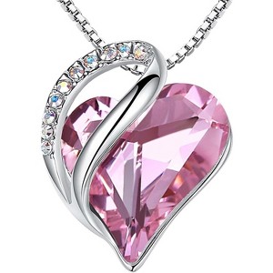 Birthstone Heart Pendant Necklace Infinity Love Design Adjustable 18-20 Inch - 1 of 4