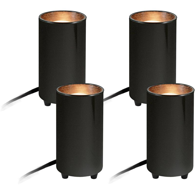 Pro Track Upland Set of 4 Can Mini Uplighting Indoor Accent Spot-Lights Plug-In Floor Plant Home Decorative Art Desk Picture Black Finish 6 1/2" High, 1 of 8