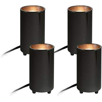 Pro Track Upland Set of 4 Can Mini Uplighting Indoor Accent Spot-Lights Plug-In Floor Plant Home Decorative Art Desk Picture Black Finish 6 1/2" High