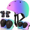 Evita Color Gradient Adjustable Bike Helmet with Knee and Elbow Pads - Kids for Ages 3-14 - 2 of 4