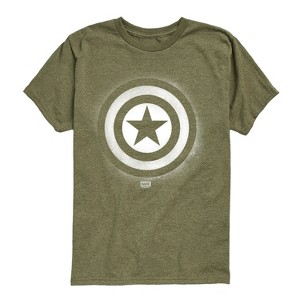 Boys' - Marvel - Captain America Logo Spray Paint Graffiti Short Sleeve Graphic T-Shirt - 1 of 4
