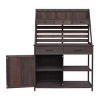 64.5 Inch Outdoor Potting Bench with Storage Cabinet and Open Shelves, Wooden Garden Workstation, Plant Display Rack for Patio – The Pop Home - 4 of 4