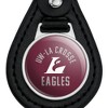 University of Wisconsin - La Crosse University Eagles Black Leather Keychain - 3 of 4