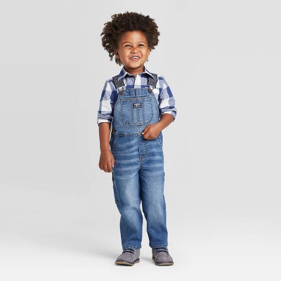 dark blue denim overalls