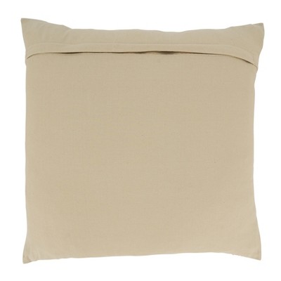 Chic Linear Pattern Orange Cotton Square Throw Pillow Cover