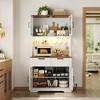 Besiost 71" Tall Farmhouse Kitchen Storage Cabinet with Door and Drawers, Freestanding Buffet Table with Shelves - 2 of 4