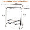 NewHome"Garment Rack with 2 Hanging Rails, 2 Shelves, 4 Wheels & Hooks for Clothes, Shoes & Accessories"Black White - 3 of 4