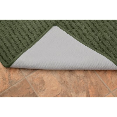 Deep Fern Plush Nylon 3-Piece Washable Bath Rug Set
