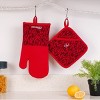 4-Piece Kitchen Set: 2 Flame Oven Mitts and 2 Flame Potholders - 3 of 4