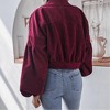 Coolmee Women's Cropped Shacket Fashion Button Down Corduroy Shacket Jackets Casual Long Sleeve Crop Jackets Tops - 4 of 4