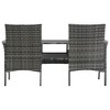 vidaXL 2-Seater Patio Sofa with Tea Table Poly Rattan Anthracite - 3 of 4