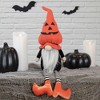 Northlight Gnome with Dangling Legs and Witch Shoes Halloween Figure - 22" - Orange and Black - 2 of 4