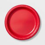 60ct 6.75" Holiday Solid Snack Plates Red - Spritz™
