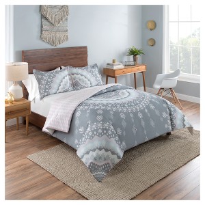 Gray Medallion Reversible Comforter Set (Twin XL) 2pc - Vue&3174;, Size: TWIN EXTRA LONG