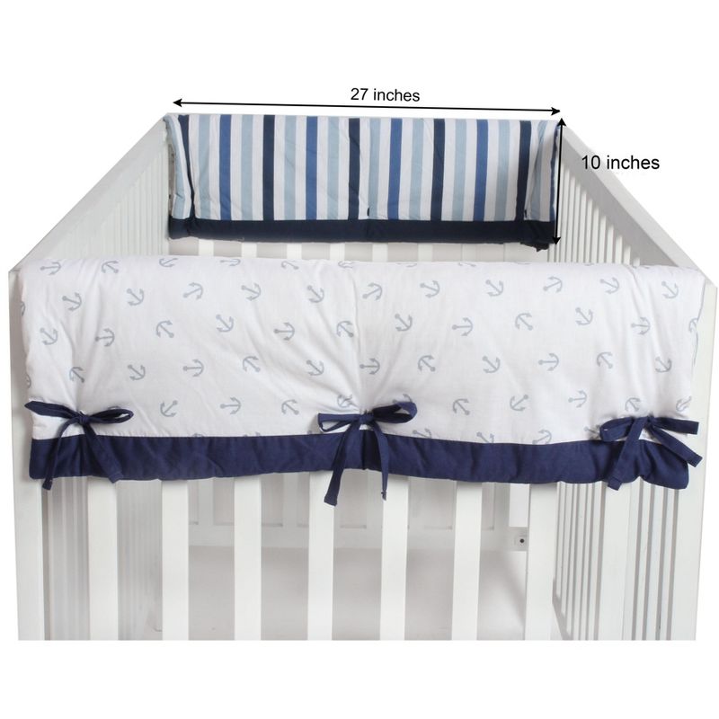 Bacati - Little Sailor Crib Rail Guard Covers set of 2 Small Side, 3 of 7