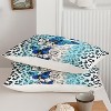 Blue Butterfly Comforter Set Queen Size – 3Pcs Leopard Print & Polka Dot Boho Bedding with 1 Comforter & 2 Pillowcases, All Season Quilt Set for Women - 3 of 4