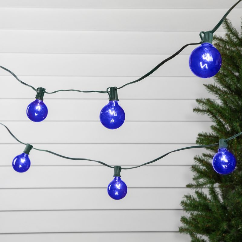 Northlight 10-Count Blue G50 Globe Christmas Patio Lights- 9ft, Green Wire, 3 of 7