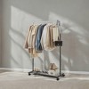 Heavy-Duty Clothes Rack with Dense Mesh Storage Shelf, 25.4mm Metal Garment Rack with Wheels and 2 Brakes Freestanding Clothes Rack - 4 of 4