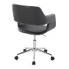 TiramisuBest Contemporary Black Faux Leather Task Chair: Adjustable, Cushioned, Chrome Base - 3 of 4