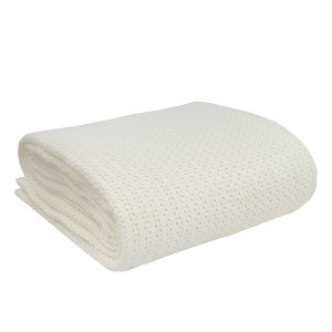 Living Textiles Baby Organic Celullar Baby Blanket - White - 1 of 4
